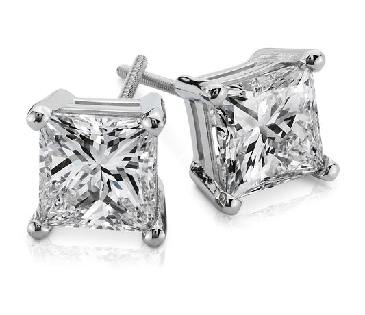 1/2ctw Princess Diamond Stud Earrings