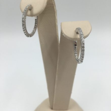 3/4ct Diamond In/Out Hoop Earrings
